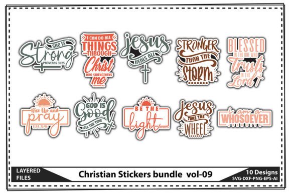 Christian Stickers Bundle Vol-09: Graphics & Crafts