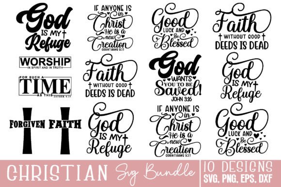 Christian SVG Bundle: Bible Verses Graphics & Crafts Vol 3