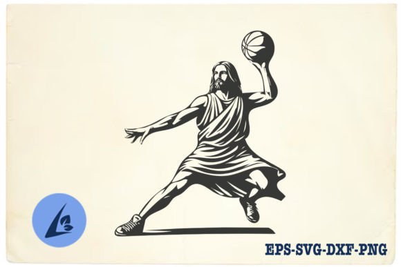 Funny Jesus Basketball SVG Clipart 06 Graphics & Illustrations Review