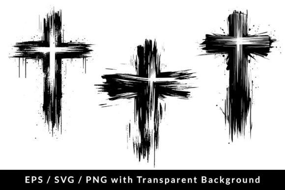 Grunge Christian Cross Set