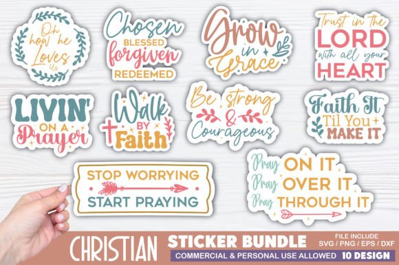 Inspirational Christian Sticker Graphics for Crafts
