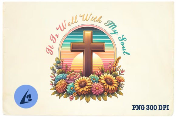 It Is Well with My Soul Jesus Floral PNG: Graphics & Crafts