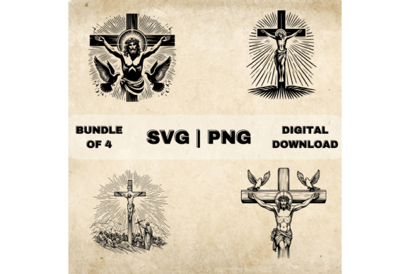 Jesus on a Cross SVG Bundle: Graphics for Crafts & Branding