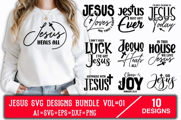 Jesus SVG Designs Bundle Vol 01: Graphics for Crafts