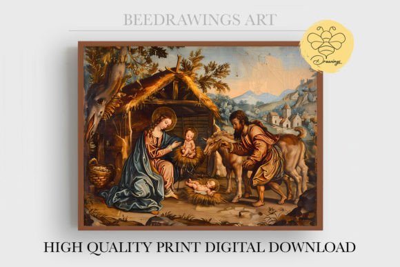 Oil Painting Jesus Wall Art 06: Graphics & Illustrations for Real Publishing