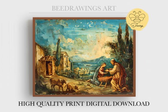 Oil Painting Jesus Wall Art 19: Graphics & Illustrations