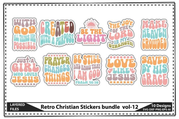 Retro Christian Stickers Bundle Vol-12 Review