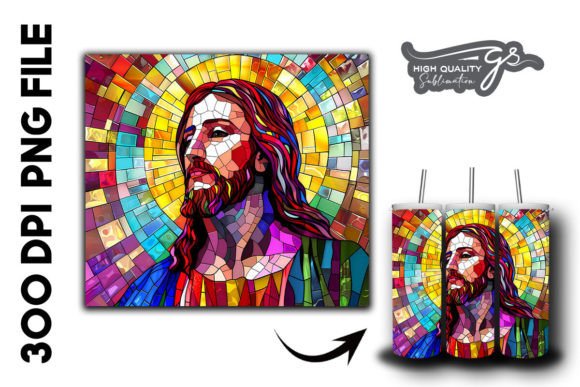 Stained Glass Jesus Tumbler Wrap 26 Graphics