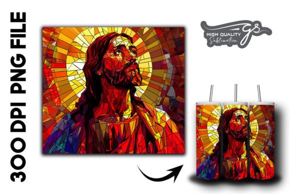 Stained Glass Jesus Tumbler Wrap 28 Graphics Backgrounds Review