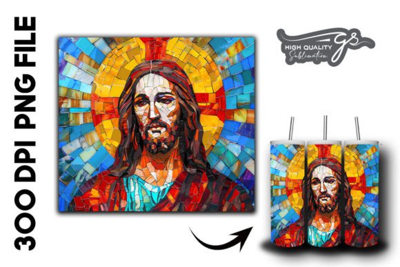 Stained Glass Jesus Tumbler Wrap 32: Graphics for Local Business Branding