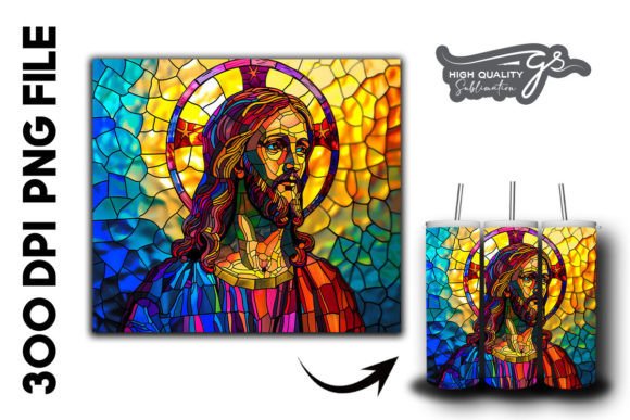 Stained Glass Jesus Tumbler Wrap 33 Graphics